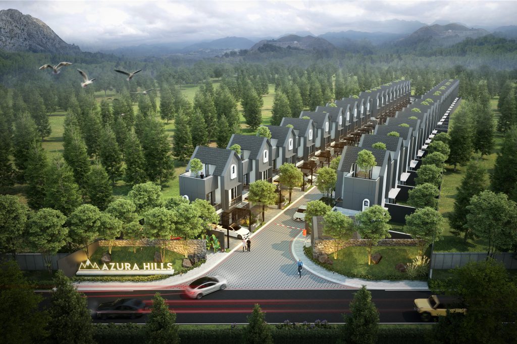 Villa Azura Kota Batu dengan pemandangan pegunungan, desain modern dan lokasi strategis dekat wisata populer.